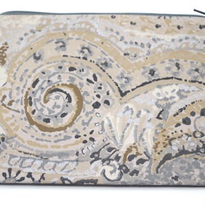 Pochette plate, trousse en coton pour femme ou homme, doublée avec fermeture éclair.