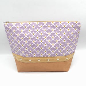 Pochette, Trousse, Fourre tout en coton à fond large, doublée avec fermeture éclair pour homme ou femme