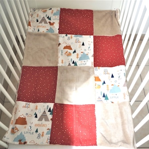Patchwork blanket for baby in comforter, cotton and double gauze