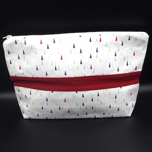 Pochette, Trousse, Fourre tout en coton à fond large, doublée avec fermeture éclair pour homme ou femme