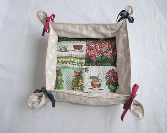 Basket, empty pocket in oekotex cotton and cotton wool