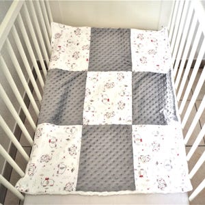 Patchwork blanket for baby in comforter, cotton and double gauze