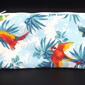 Pochette plate, trousse en coton molletonnée pour femme ou homme, doublée avec fermeture éclair
