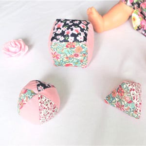 Trio of cotton and wadding baby balls