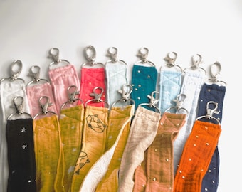 Porte badge, tour de cou en double gaze pour personnel soignant ou salarié d'entreprise