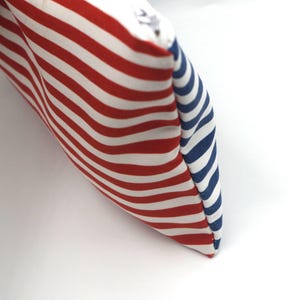 Pochette plate rayée, Trousse, Fourre tout en coton, doublée avec fermeture éclair pour homme ou femme