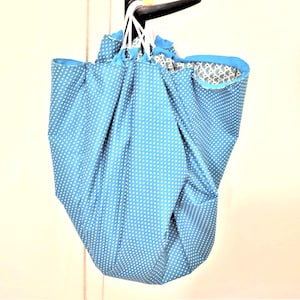 Tapis de transport de jouets bleu canard en coton imprimé double face