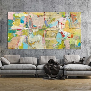 Short Green Spring - Abstract Canvas Print, Modern Art, Israeli Art