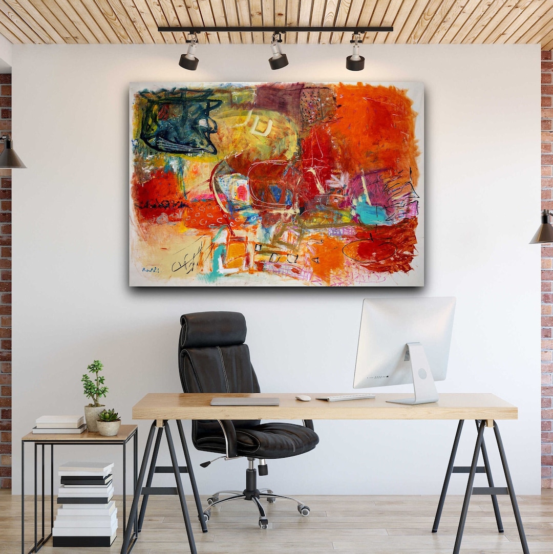 Halloween Special Price! Large Original Art, Living Room Wall Art