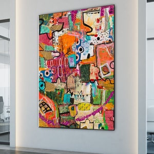 Dandelion - Abstract Mixed Media Painting, Expressionism Art Print