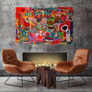 Original Art. Abstract Painting. Canvas Prints. Home Decor. Wall Art. Contemporary Art. Israeli Artist