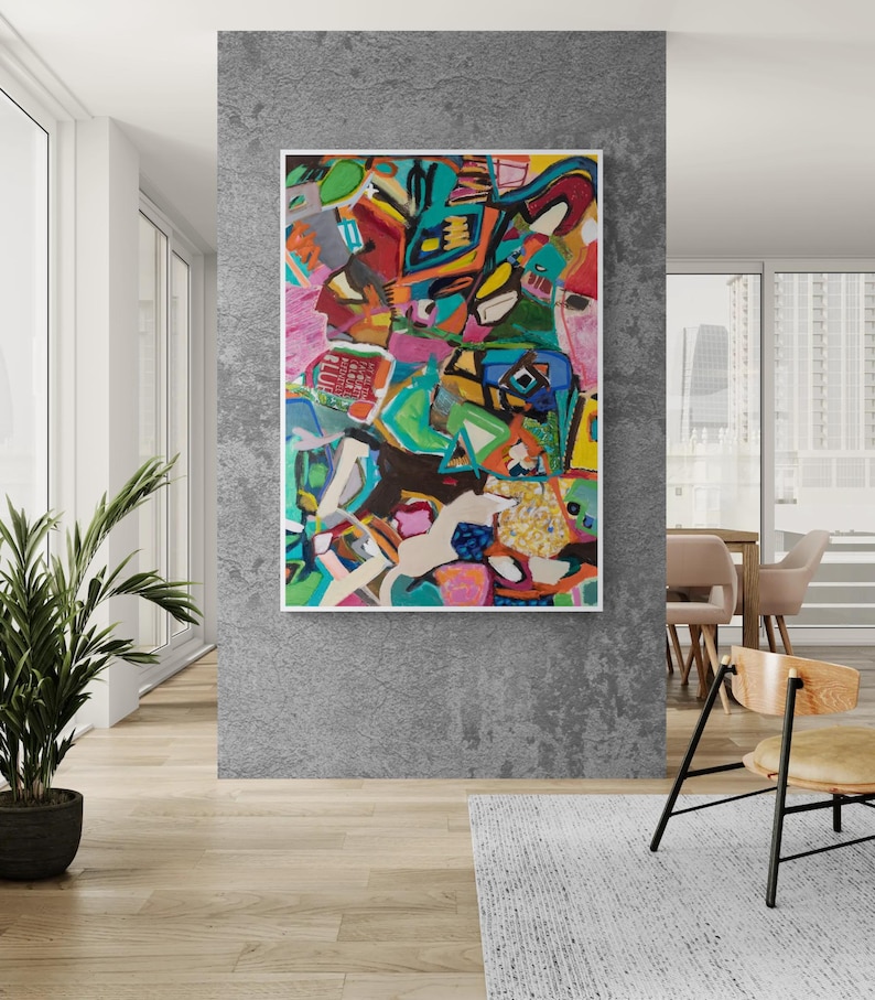 Ways - Abstract Expressionism Canvas Print, Modern Figurative Collage ...