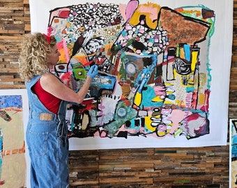Creation – Abstract Expressionism Canvas Print – Michal Rotman Laor Art (Giclee Reproduction)