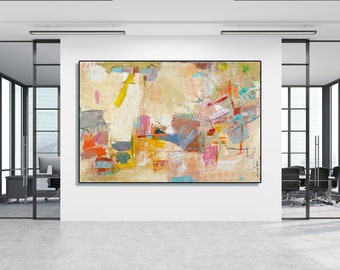 Untitled 3, Oversized Abstract Canvas Print: Modern Israeli Wall Art