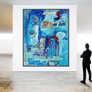 Original Abstract Art, Canvas Print Wall Decor, Jerusalem Painting, Modern Canvas, Oversize Wall Art, Large Canvas Prints For Living Room