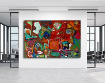 Oversize Wall Art, Abstract Painting, Contemporary Wall Art, Modern Canvas Art, Home Wall Canvas, Wall Decor,Giclee Print ,Giclee Print