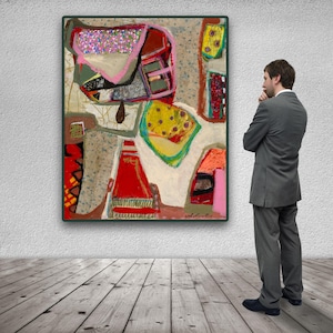 Feine Kunst, Originalkunstwerk, Leinwanddruck, Wohnkultur, moderne Kunst, abstrakte Malerei, zeitgenössische Kunst, israelische Kunst