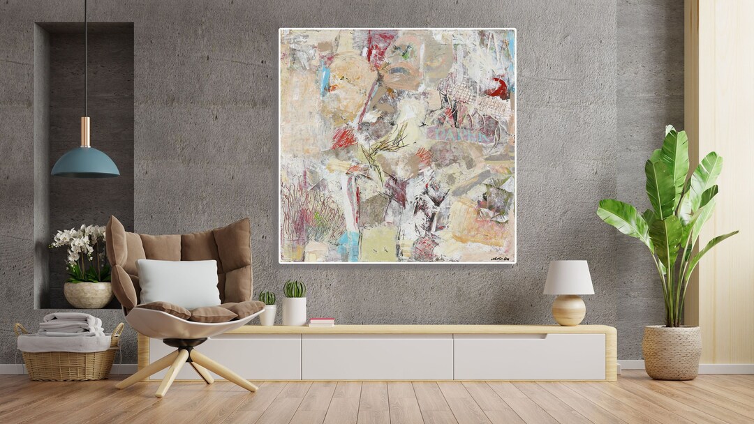 Original Painting Print on Canvas, Large Entrance Wall Art, Canvas Home