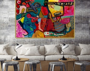Oversize Wall Art, Abstract Painting, Contemporary Wall Art, Modern Canvas Art, Home Wall Canvas, Wall Decor,Giclee Print ,Giclee Print