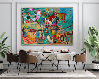 Moon Melody - Abstract Expressionism Art Print, Modern Home Decor