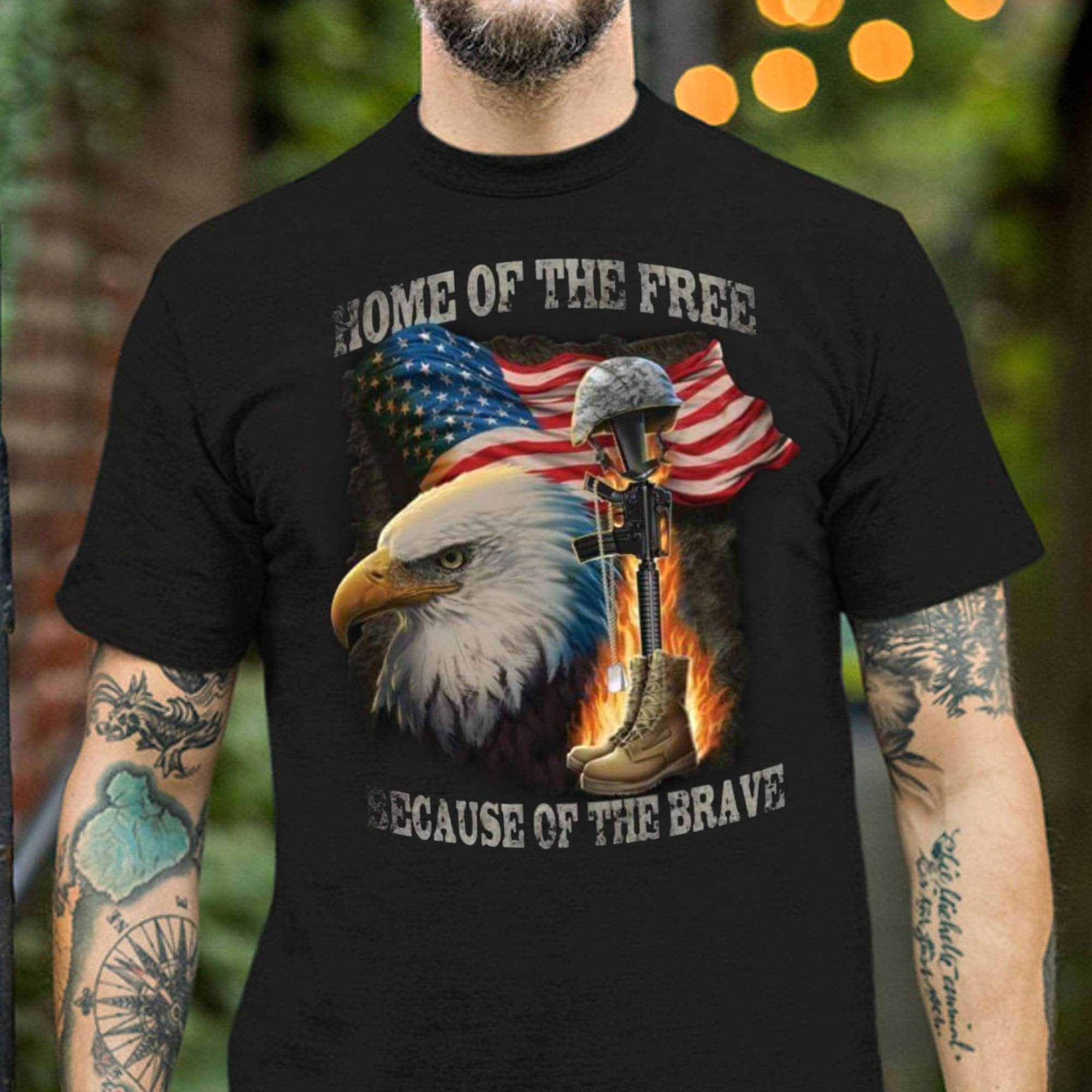 Home Of The Free Because Of The Brave Awesome American Flag | Etsy