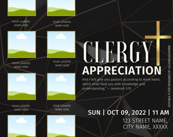 Church Flyer Template: Pastor Appreciation, Conference, Anniversary (Canva, Digital Download)