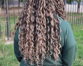 Curly hair extension Dreadlocks with curly ends Natural looks wavy dreads Crochet textured synthetic hair Custom mix of color dreadlocks