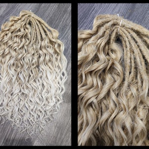 Crochet curly hair extension Dreadlocks with curly ends Wavy double ended dreads Full set blond synthetic curls Dreadlocks extension