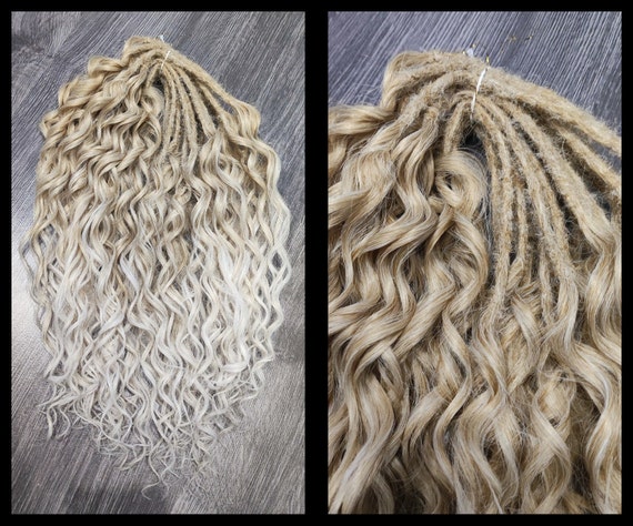 Crochet curly hair extension Dreadlocks with curly ends Wavy double ended dreads Full set blond synthetic curls Dreadlocks extension