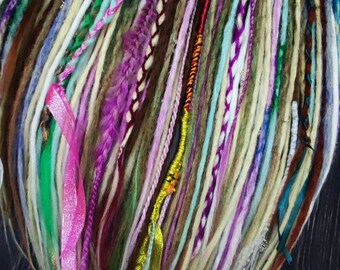 Crochet double ended or single ended dreadlocks Set brown and light brown braiding hair Natural colors dreads extensions with thread winding