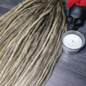 Grey and beige faux dreads extensions Full set crochet double ended and single ended locs Custom boho dreads Handmade dreadlocks extensions