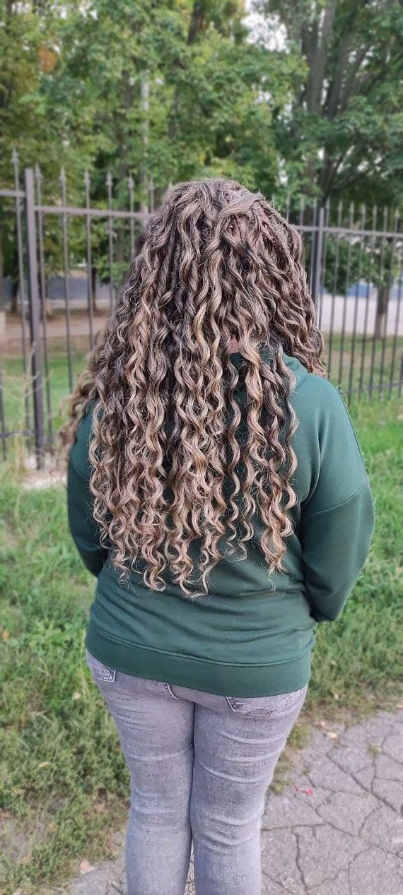 Curly Hair Extension Dreadlocks With Curly Ends Natural Looks Wavy Dreads  Crochet Textured Synthetic Hair Custom Mix of Color Dreadlocks -  Canada