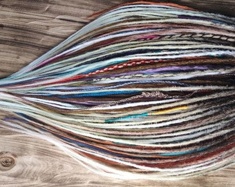 Dreadlocks de crochê multicoloridos Conjunto completo de dreadlocks de gancho duplo ou simples Lindos cabelos falsos texturizados e lisos
