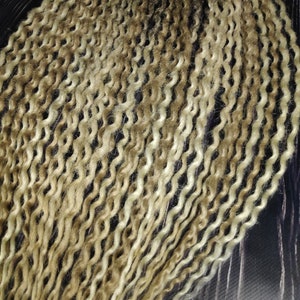 Crochet curly dreadlocks Wavy ombre microwavy dreads Double or single ended dreads extensions Blond and beige microcurls dreads