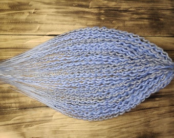 Set of blue wavy dreadlock extensions Custom grey color curly dreads Braiding synthetic dread wig ends double or single ended dreadlocks