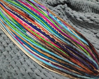Conjunto de dreadlocks retos de crochê, extensões de dreadlocks simples ou duplos coloridos, fáceis e macios, enrolamento de linha para dreadlocks Boho