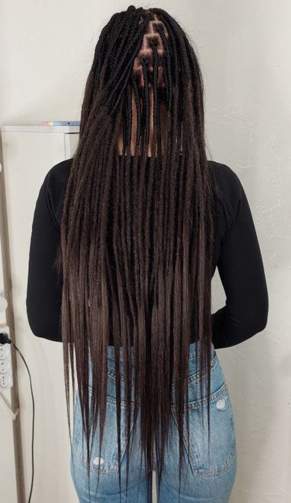 40 SE Dark Brown Dreads Dreadlocks Hair Extensions Amazon.com : Leeven 24 Inch Thin Synthetic Dreadlock  main image 2