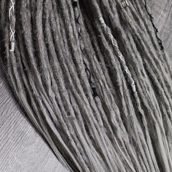 Full set double or single ended dreads extensions Crochet grey color dreadlocks Custom synthetic light silver dreads