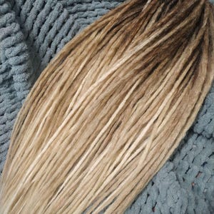 Boho dreadlocks extension Brown blonde ombre dread extension Double or single ended dreads Long Viking nordic Bohemian soft locks