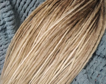 Boho dreadlocks extension Brown blonde ombre dread extension Double or single ended dreads Long Viking nordic Bohemian soft locks