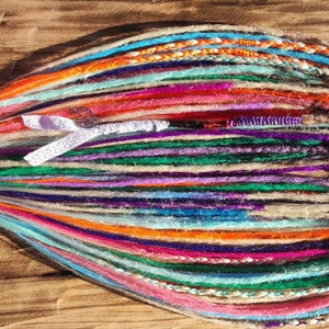 Rainbow color crochet soft dreads Full set double or single ended dreadlocks extensions Custom long or short straight dreads extensions