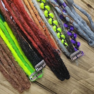 Clip-in dreads and braids Viking easy install dreads on clip Synthetic dreadlock extensions on hair clips Festival variety hair extensions