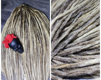 Crochet brown and blonde dreadlocks Full set double ended and single ended dreads extensions Straight faux dreadlocks Custom color dreads
