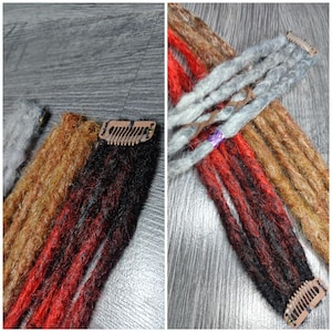 Braids on clip Clip in dreads Hair clips extensions skull metal clip Crochet dreadlocks clip in extensions boho creative gift for teenagers