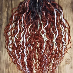 Crochet wavy dreadlocks red dark root soft dreads extensions boho set synthetic curly locks Double or single ended dread extensions