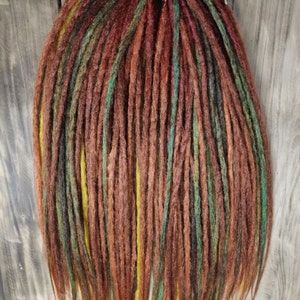 Full set straight double ended or single ended dreads extensions Viking hair wig Crochet mix of color brown and bronze dreadlocks