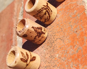 beads hair, wooden dread bead, hair beads, hande made beads for dread, engraved beads, Set -dread bead 5 pcs beads, natural beads cuff