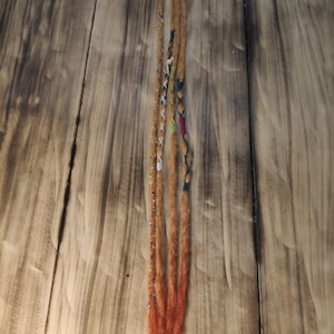 Synthetic dreadlock extensions on hair clips Hair clip-in dreads and braids Festival hair extensions Viking easy install dreads on clip