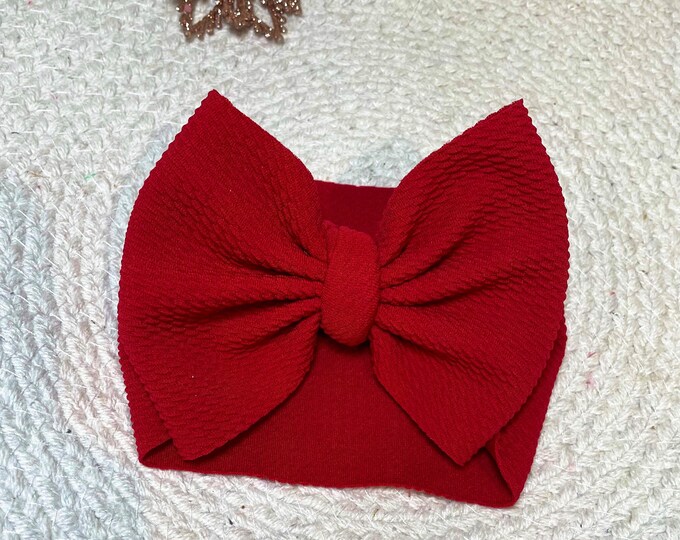 Baby Formal Bow Tie Headband – Red & White Adjustable Classic main image 1