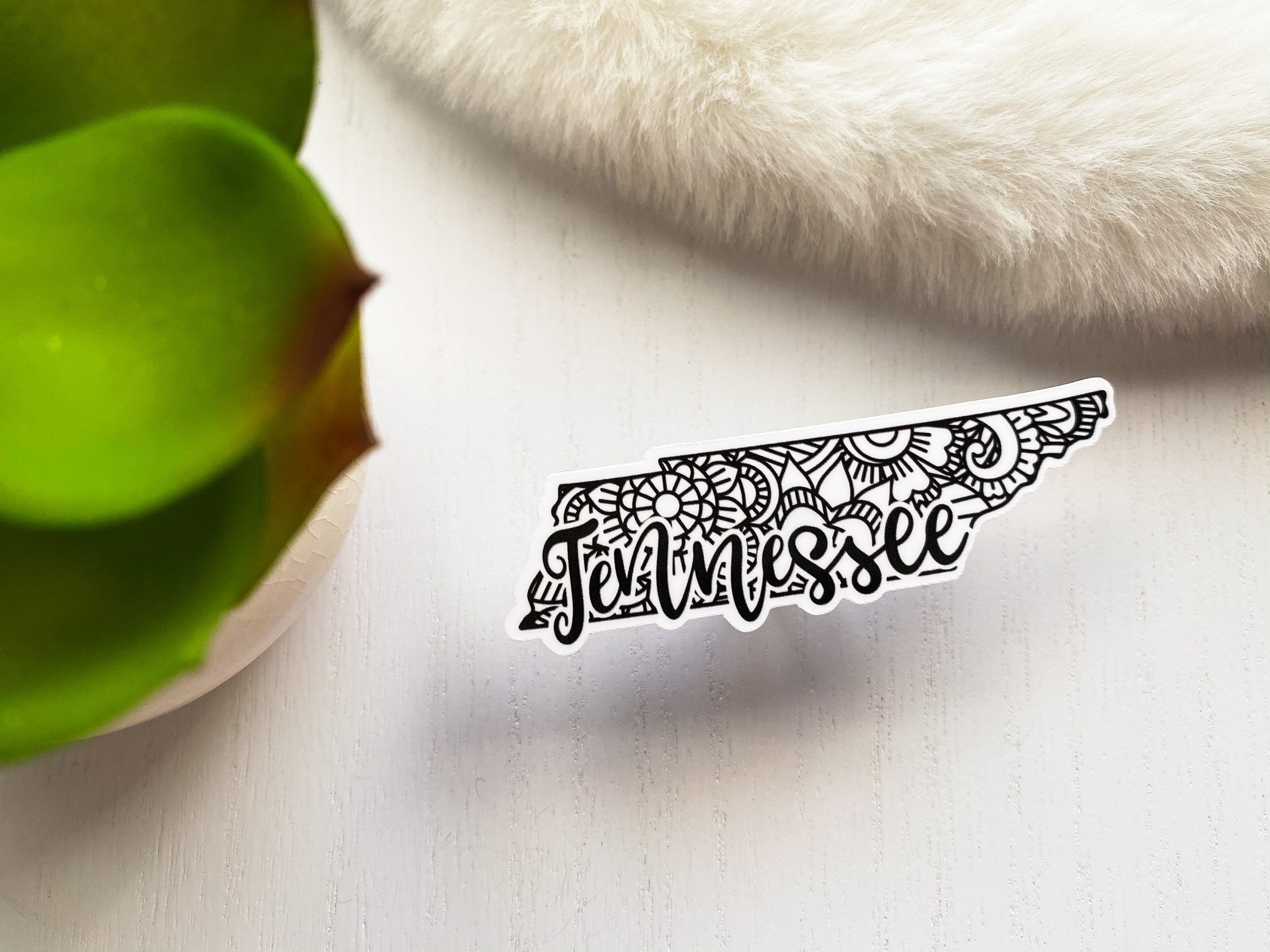 Mandala Tennessee Sticker Zentangle Tennessee Sticker Waterproof Tennessee State Sticker